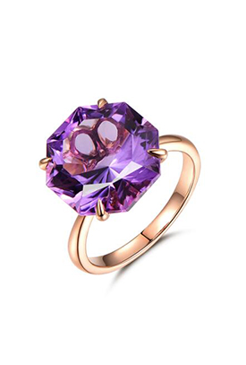 天然紫水晶戒指 